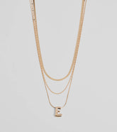 E Initial Layered Bubble Necklace