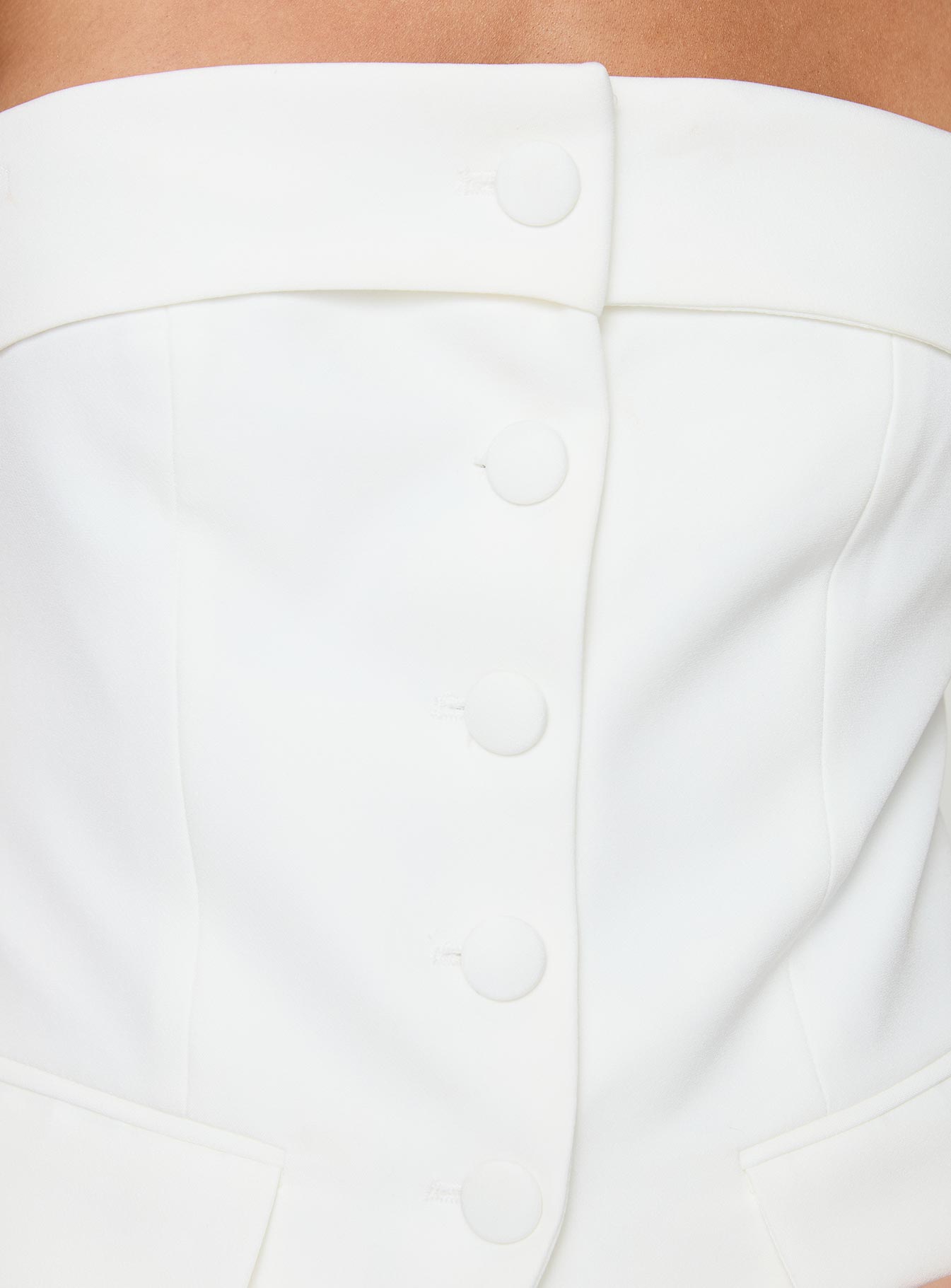 Change It Up Strapless Top White